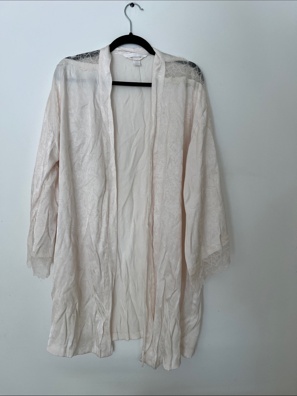Light Pink Lace-Trim Kimono Robe - Women Intimates & Sleepwear